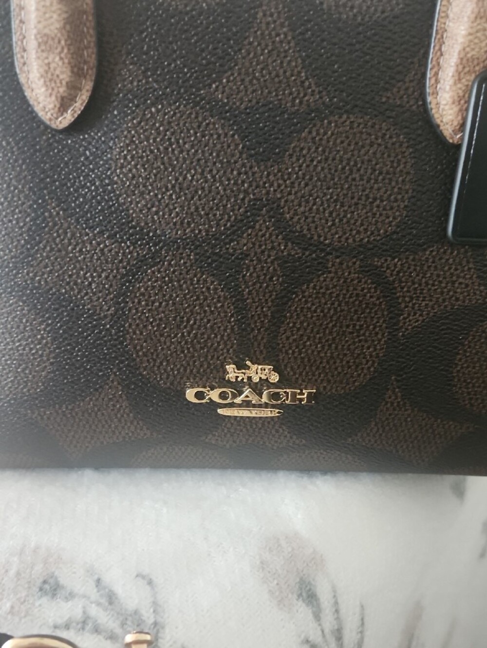 Coach Brown and Gold Small Satchel with Removable Strap - Picture 3 of 5